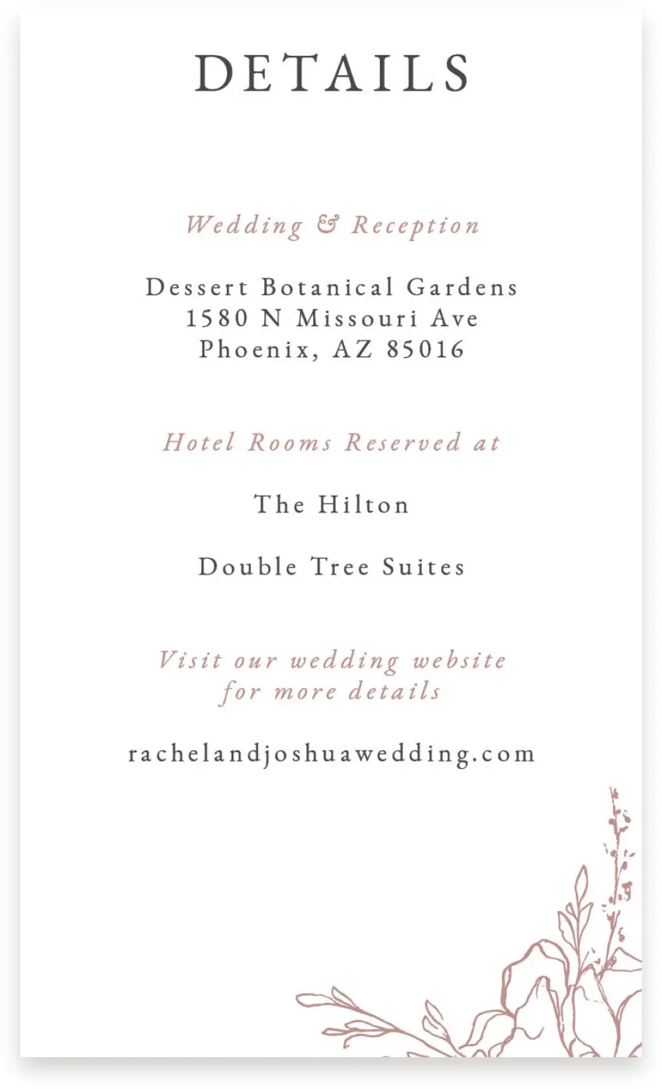This is a  4" x 6.75" Enclosure Cards (Pocket Invitation) called Blooming Rose printed in full color on Premium Smooth paper