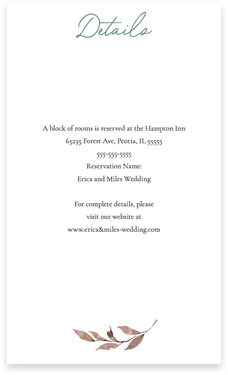 This is a  4" x 6.75" Enclosure Cards (Pocket Invitation) called Blissfully Fall printed in full color on Premium Smooth paper