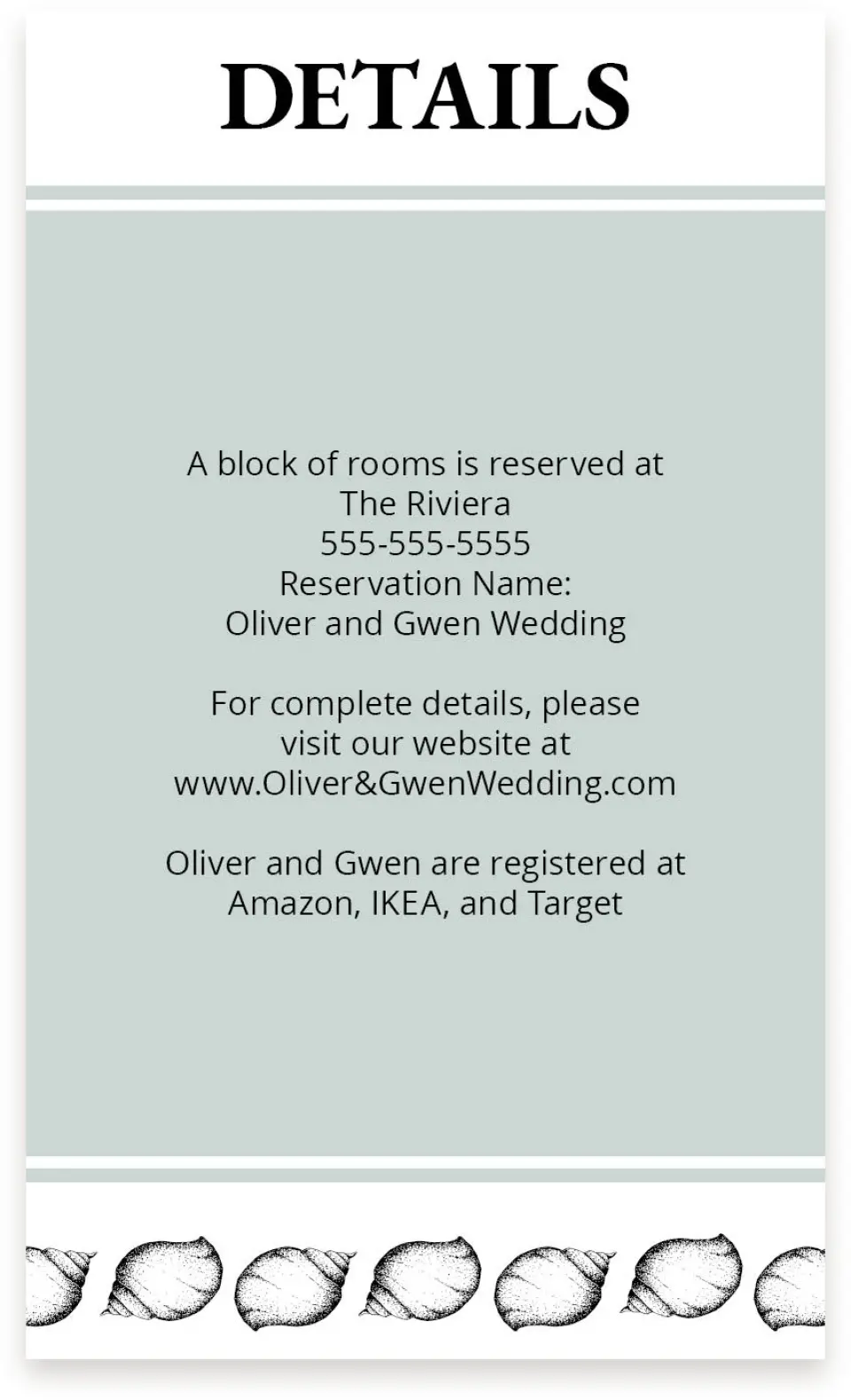 This is a  4" x 6.75" Enclosure Cards (Pocket Invitation) called Maritime Bliss printed in full color on Premium Smooth paper