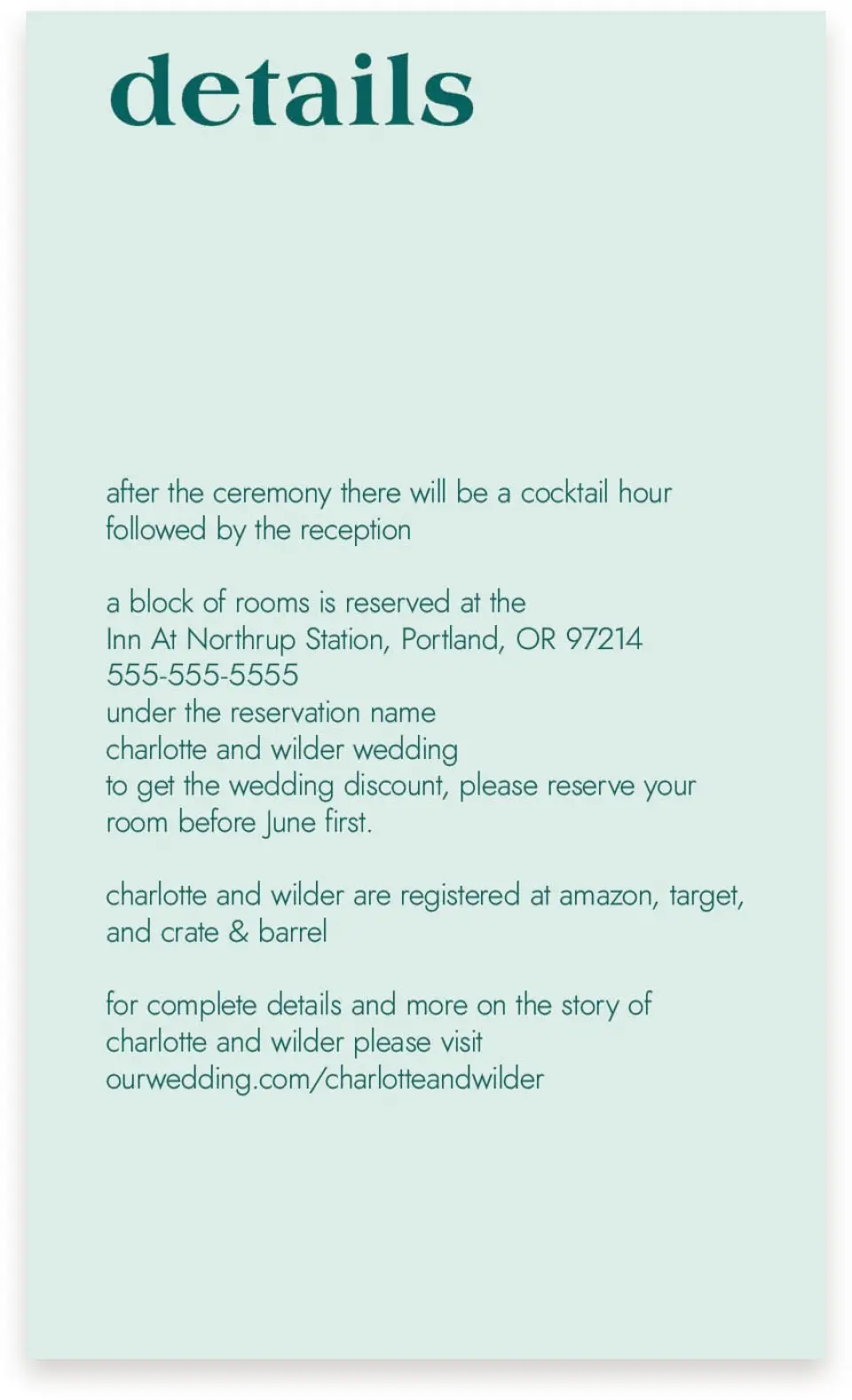 This is a  4" x 6.75" Enclosure Cards (Pocket Invitation) called Love Eternal printed in full color on Premium Smooth paper
