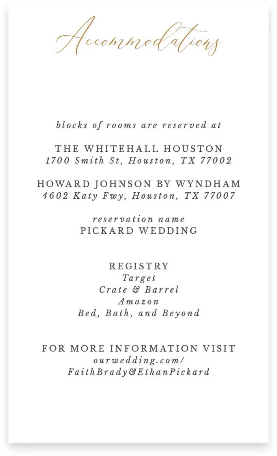 This is a  4" x 6.75" Enclosure Cards (Pocket Invitation) called Beloved Crest printed in full color on Premium Smooth paper