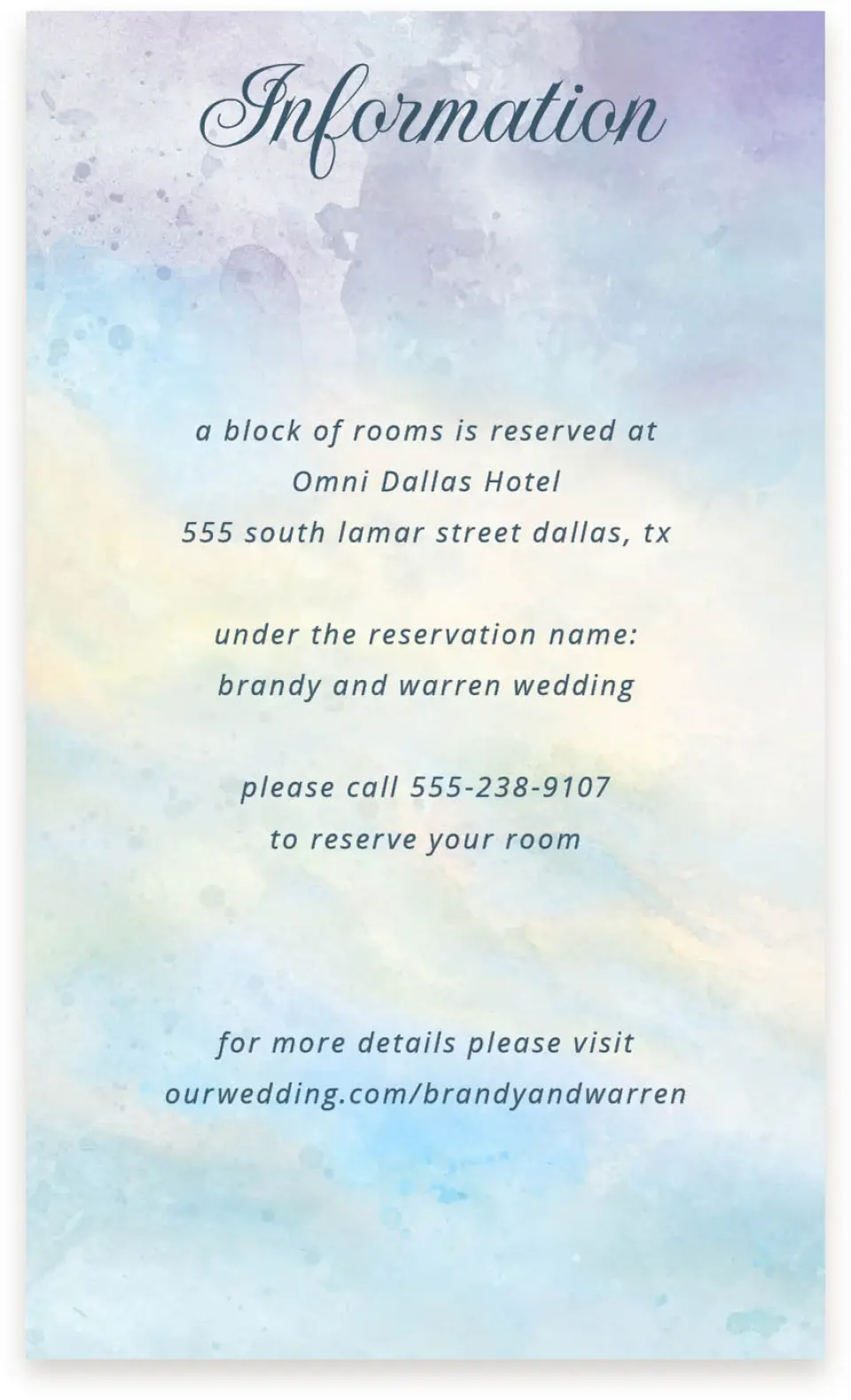 This is a  4" x 6.75" Enclosure Cards (Pocket Invitation) called Dreamy Sky printed in full color on Premium Smooth paper