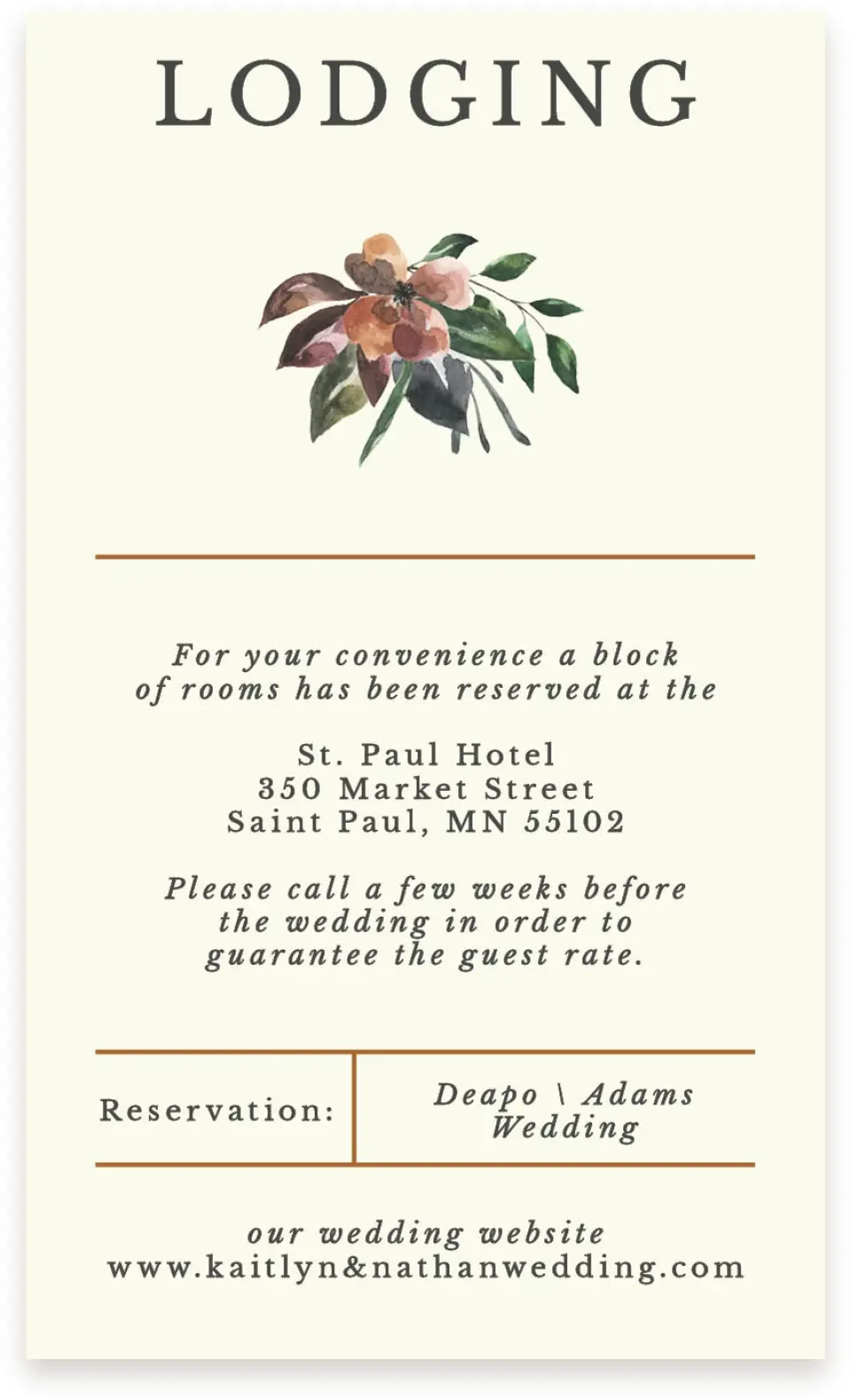 This is a  4" x 6.75" Enclosure Cards (Pocket Invitation) called Golden Blooms printed in full color on Premium Smooth paper