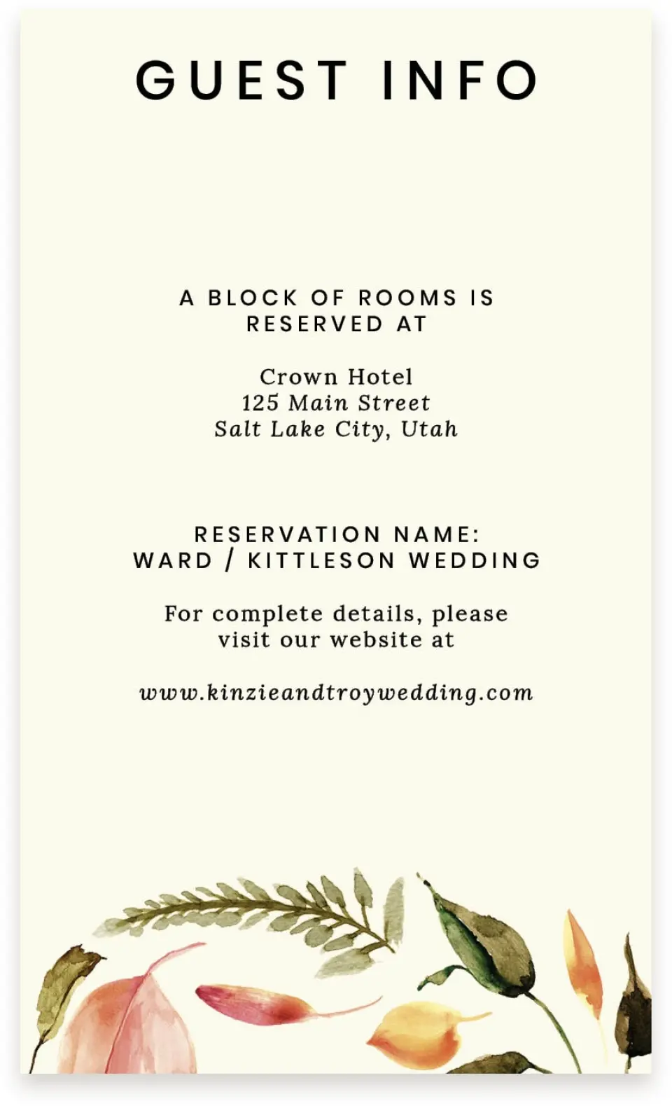 This is a  4" x 6.75" Enclosure Cards (Pocket Invitation) called Faintly Fall printed in full color on Premium Smooth paper
