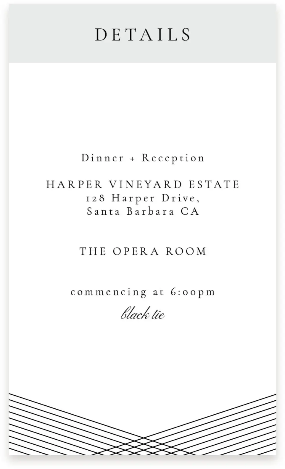 This is a  4" x 6.75" Enclosure Cards (Pocket Invitation) called Dearest Lines printed in full color on Premium Smooth paper