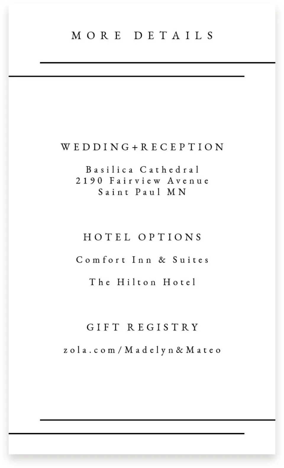 This is a  4" x 6.75" Enclosure Cards (Pocket Invitation) called Mod Frame printed in full color on Premium Smooth paper