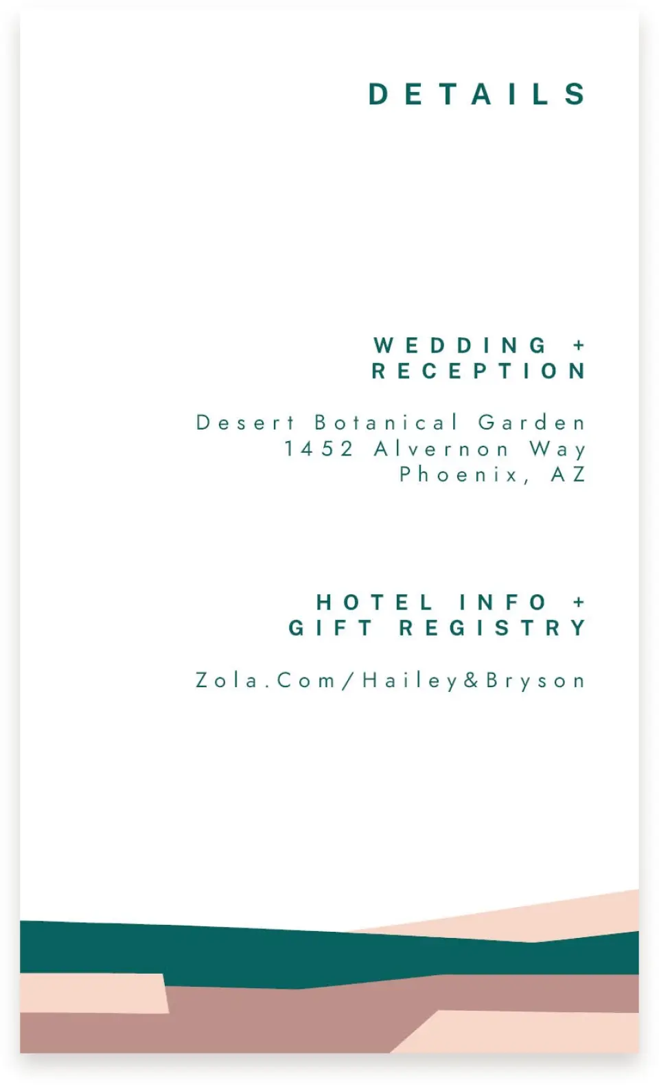 This is a  4" x 6.75" Enclosure Cards (Pocket Invitation) called Shaped Love printed in full color on Premium Smooth paper