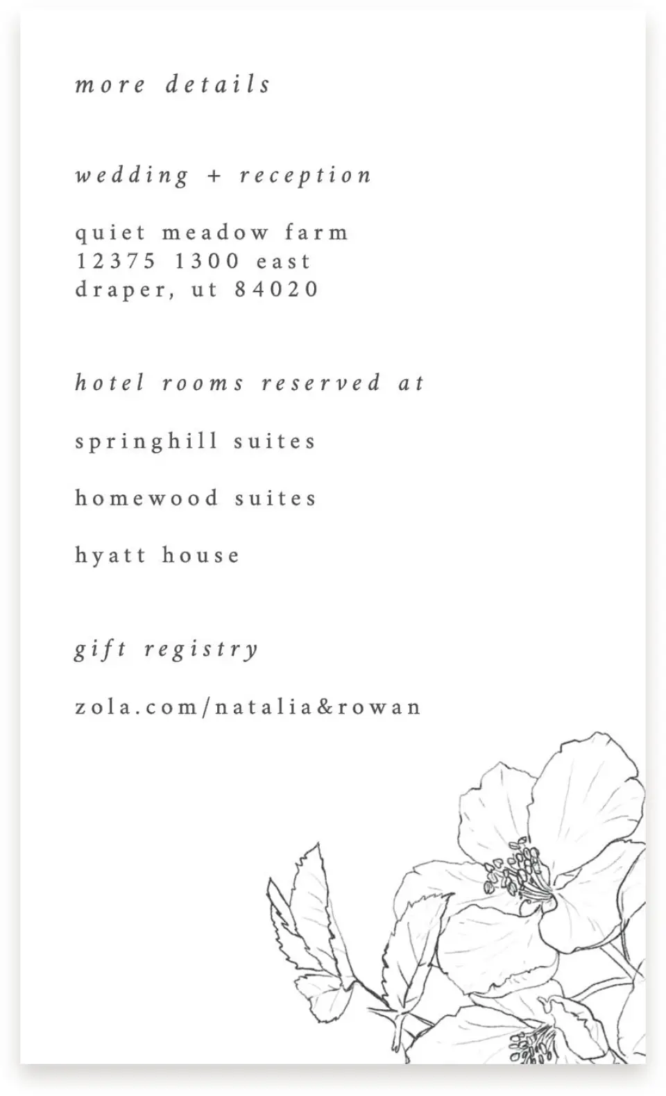 This is a  4" x 6.75" Enclosure Cards (Pocket Invitation) called Hibiscus Hideaway printed in full color on Premium Smooth paper