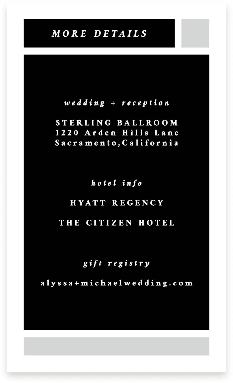 This is a  4" x 6.75" Enclosure Cards (Pocket Invitation) called Framed Boxes printed in full color on Premium Smooth paper