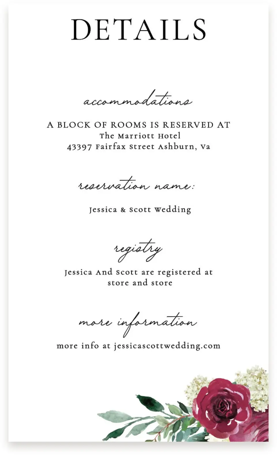 This is a  4" x 6.75" Enclosure Cards (Pocket Invitation) called Floral Touch printed in full color on Premium Smooth paper