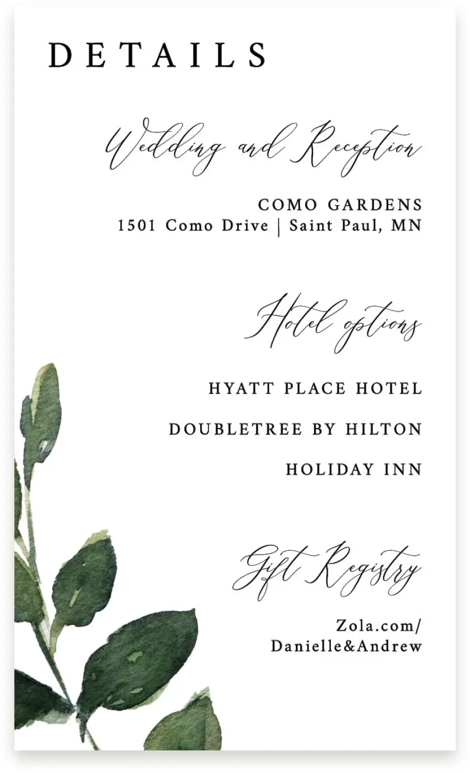 This is a  4" x 6.75" Enclosure Cards (Pocket Invitation) called All for Love printed in full color on Premium Smooth paper