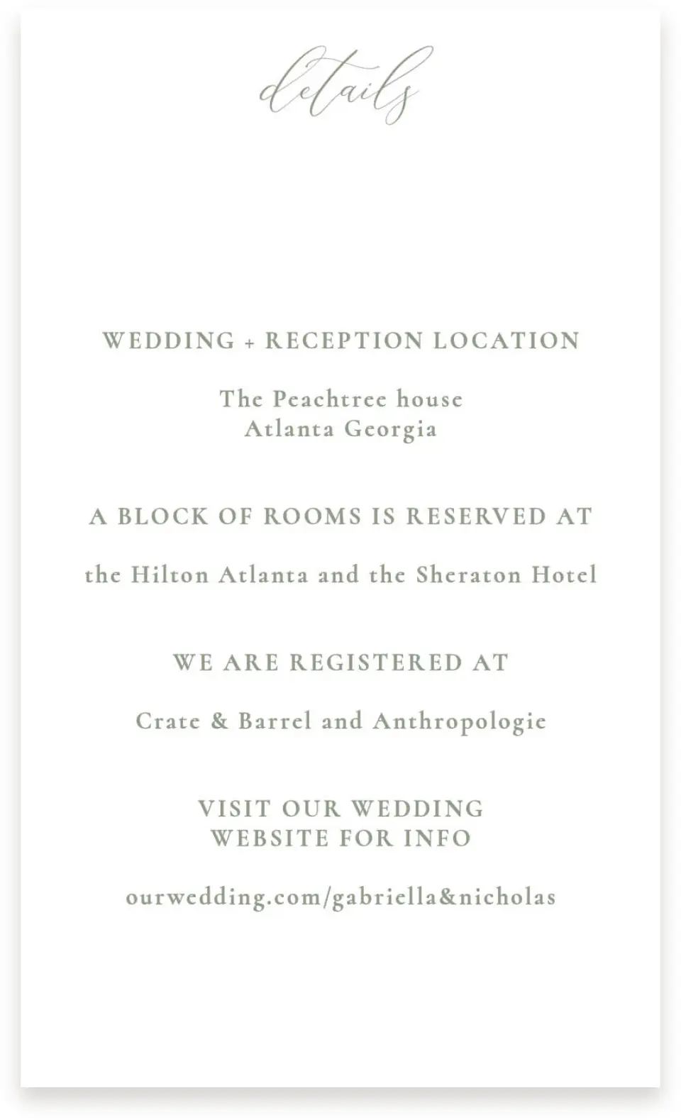 This is a  4" x 6.75" Enclosure Cards (Pocket Invitation) called Minimalist Type printed in full color on Premium Smooth paper