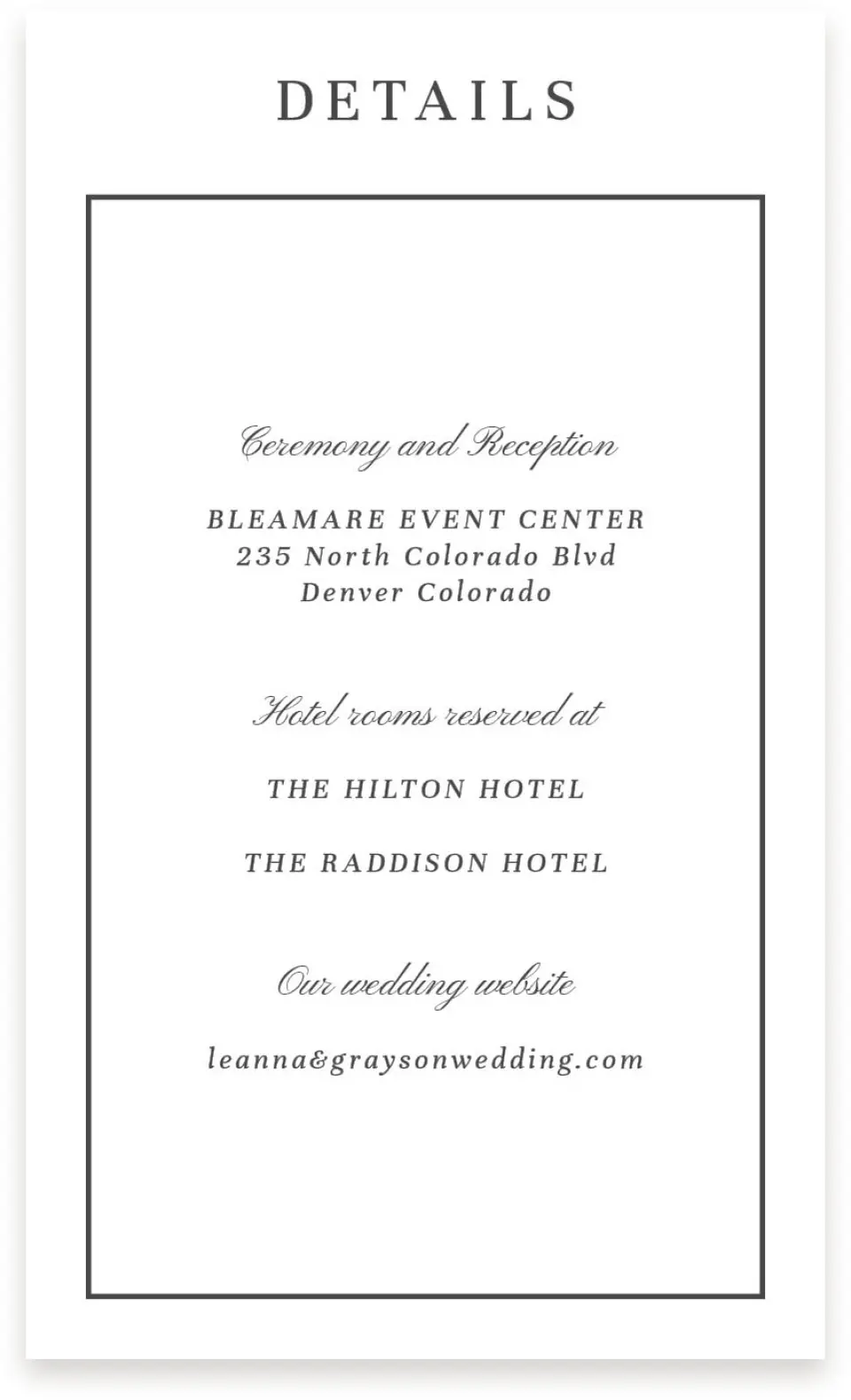 This is a  4" x 6.75" Enclosure Cards (Pocket Invitation) called Graphic Enclosure printed in full color on Premium Smooth paper