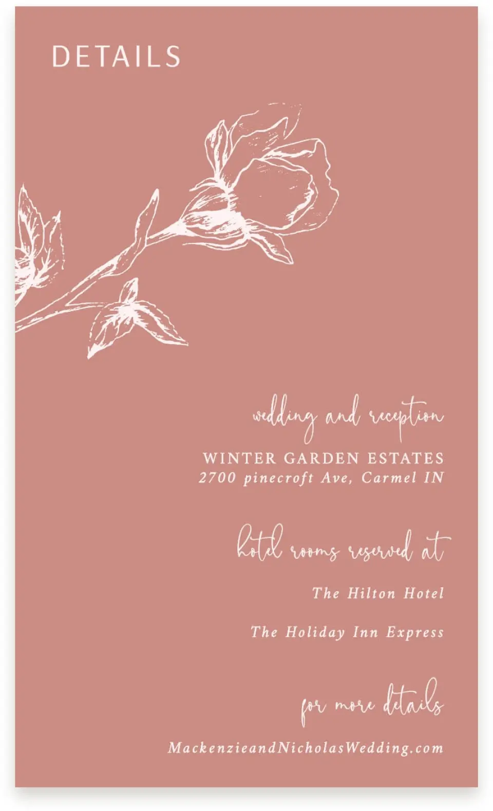 This is a  4" x 6.75" Enclosure Cards (Pocket Invitation) called Blooming Bud printed in full color on Premium Smooth paper