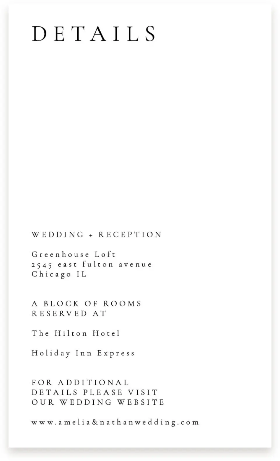 This is a  4" x 6.75" Enclosure Cards (Pocket Invitation) called Modern Trim printed in full color on Premium Smooth paper
