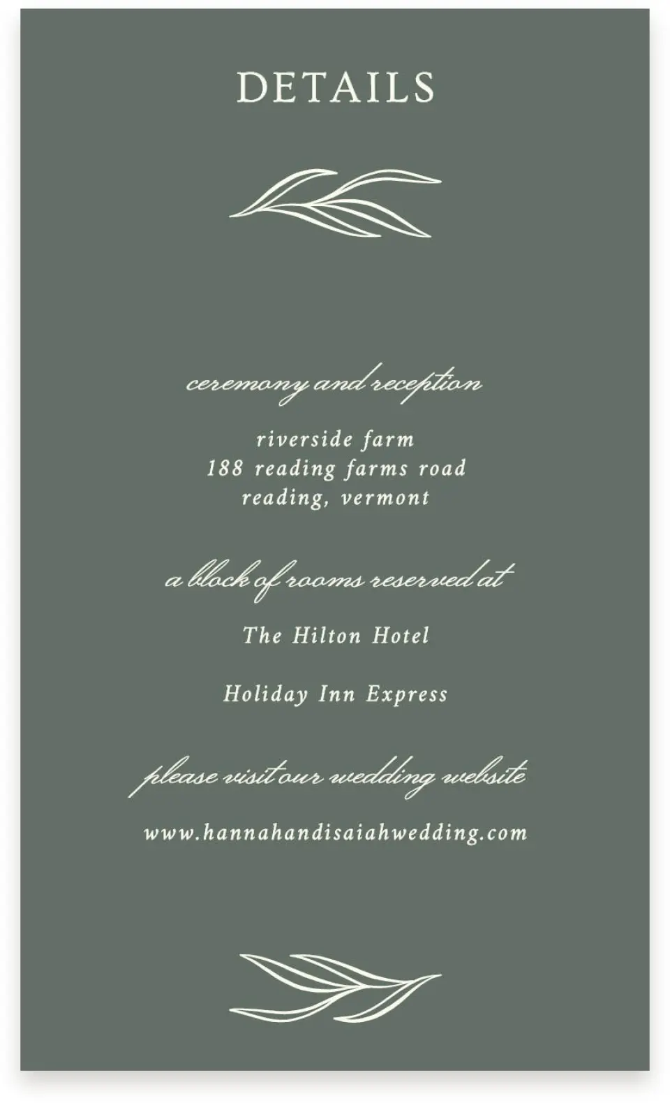 This is a  4" x 6.75" Enclosure Cards (Pocket Invitation) called Whisper Twig printed in full color on Premium Smooth paper