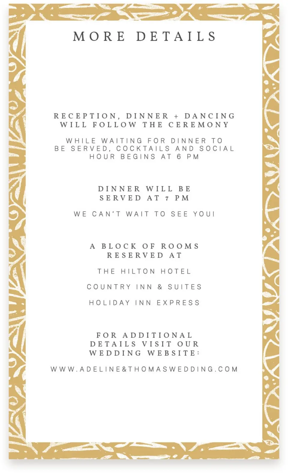 This is a  4" x 6.75" Enclosure Cards (Pocket Invitation) called Decorated Luxury printed in full color on Premium Smooth paper