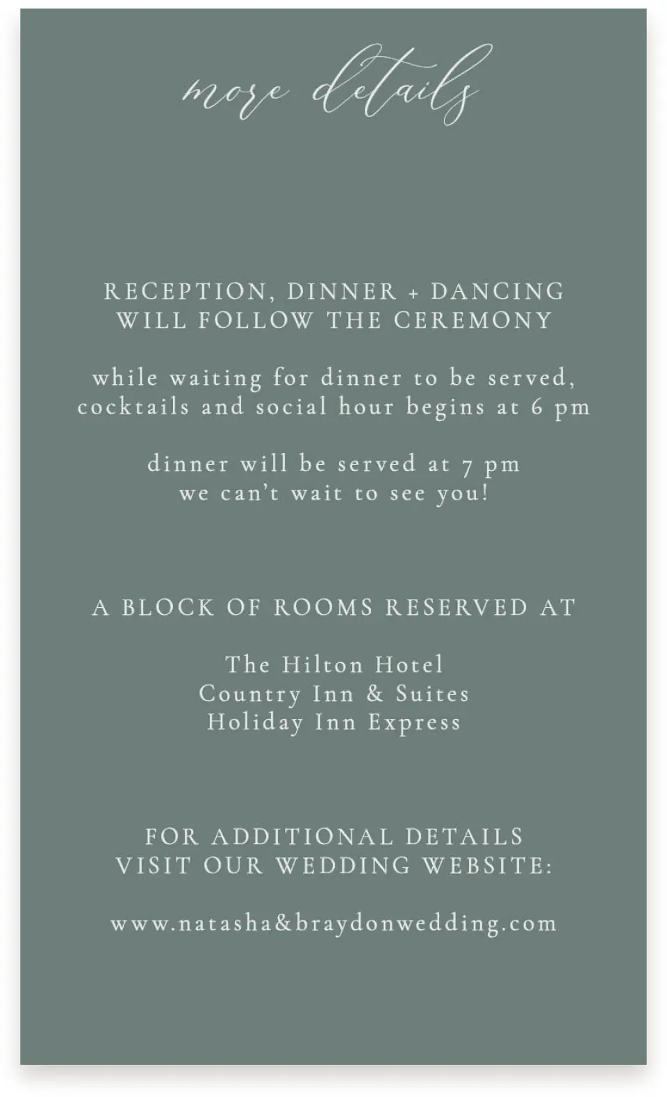 This is a  4" x 6.75" Enclosure Cards (Pocket Invitation) called Timeless Order printed in full color on Premium Smooth paper