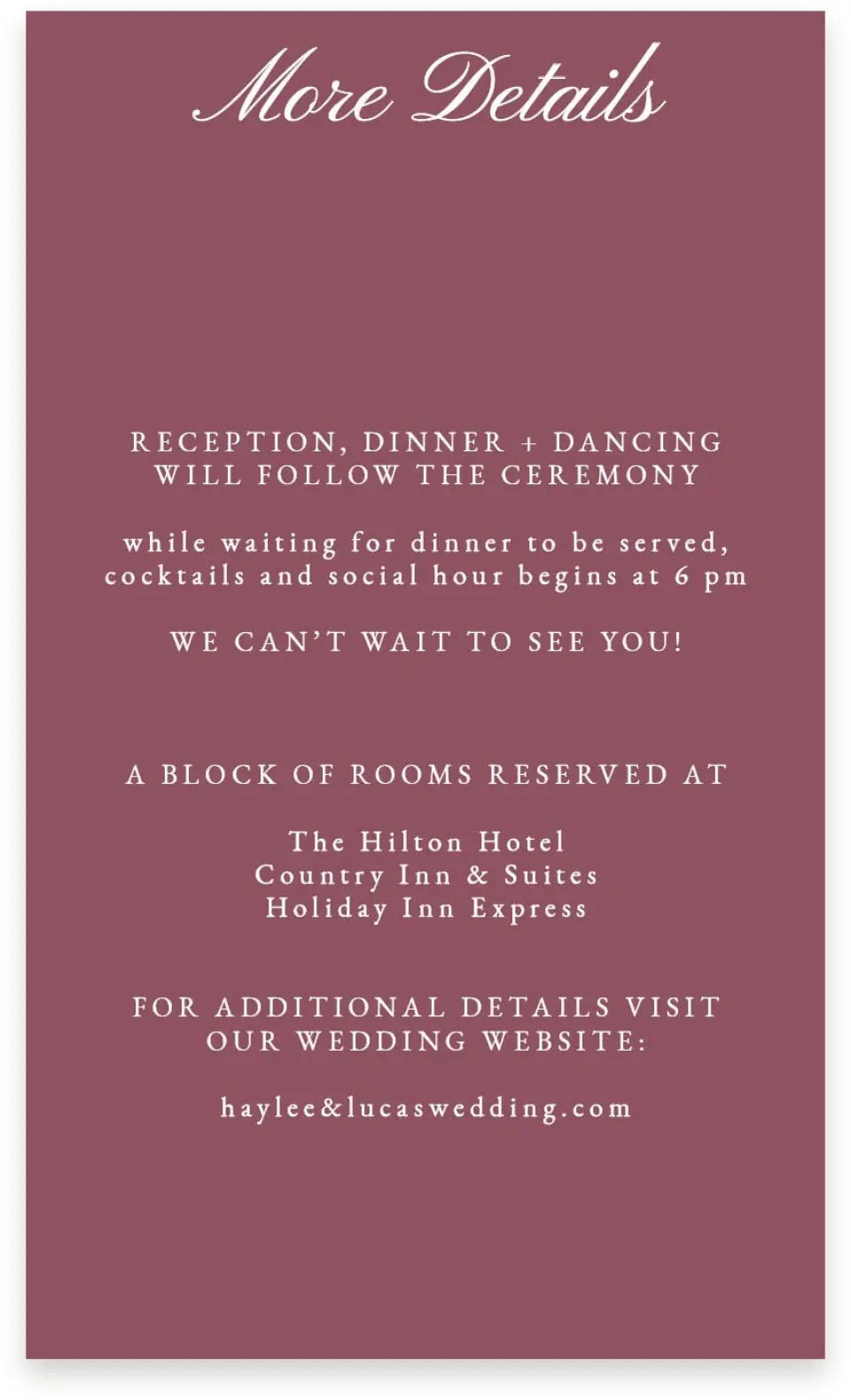 This is a  4" x 6.75" Enclosure Cards (Pocket Invitation) called Quietly Quaint printed in full color on Premium Smooth paper