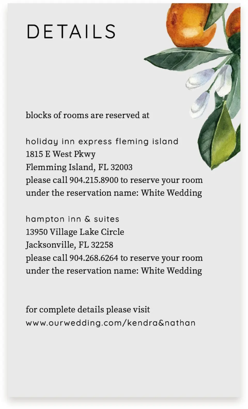 This is a  4" x 6.75" Enclosure Cards (Pocket Invitation) called Mod Citrus printed in full color on Premium Smooth paper