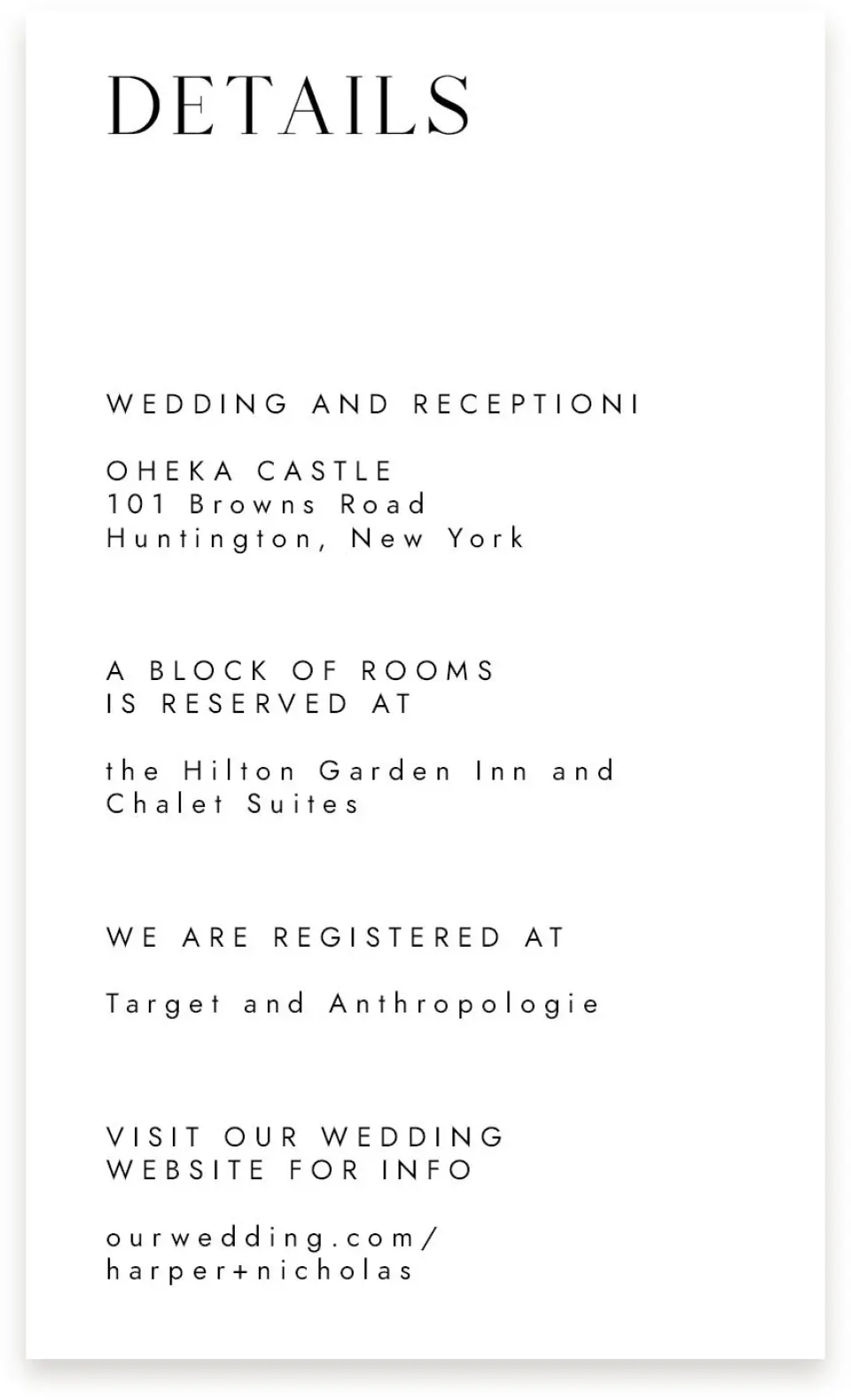 This is a  4" x 6.75" Enclosure Cards (Pocket Invitation) called Spacious Idea printed in full color on Premium Smooth paper