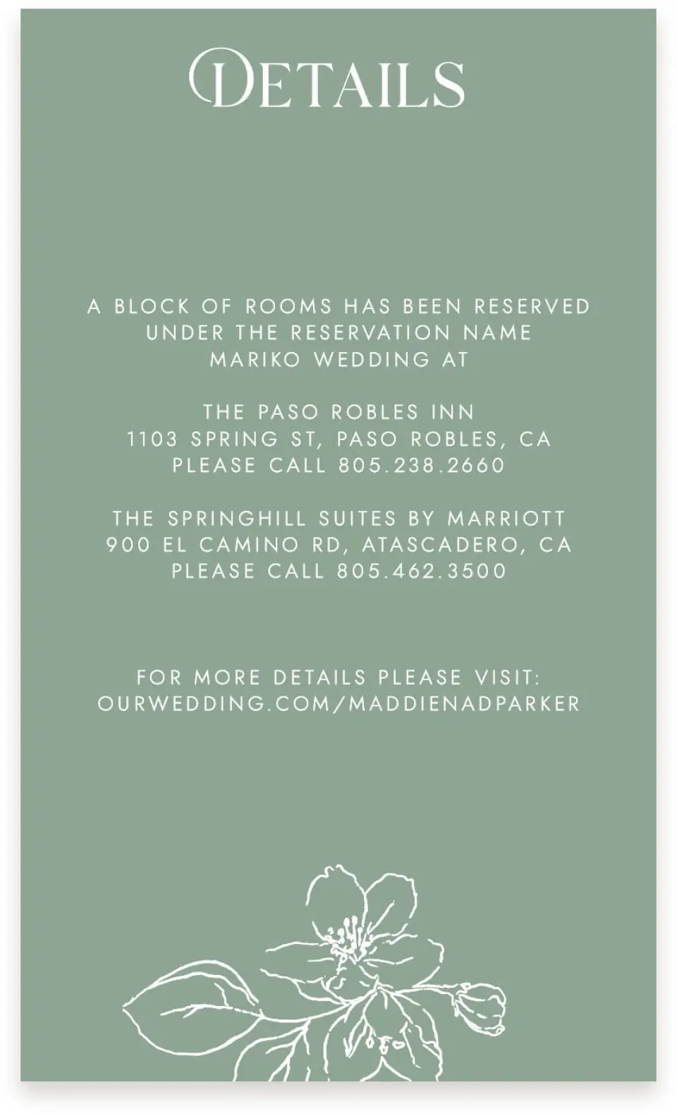 This is a  4" x 6.75" Enclosure Cards (Pocket Invitation) called Blossoming Arch printed in full color on Premium Smooth paper