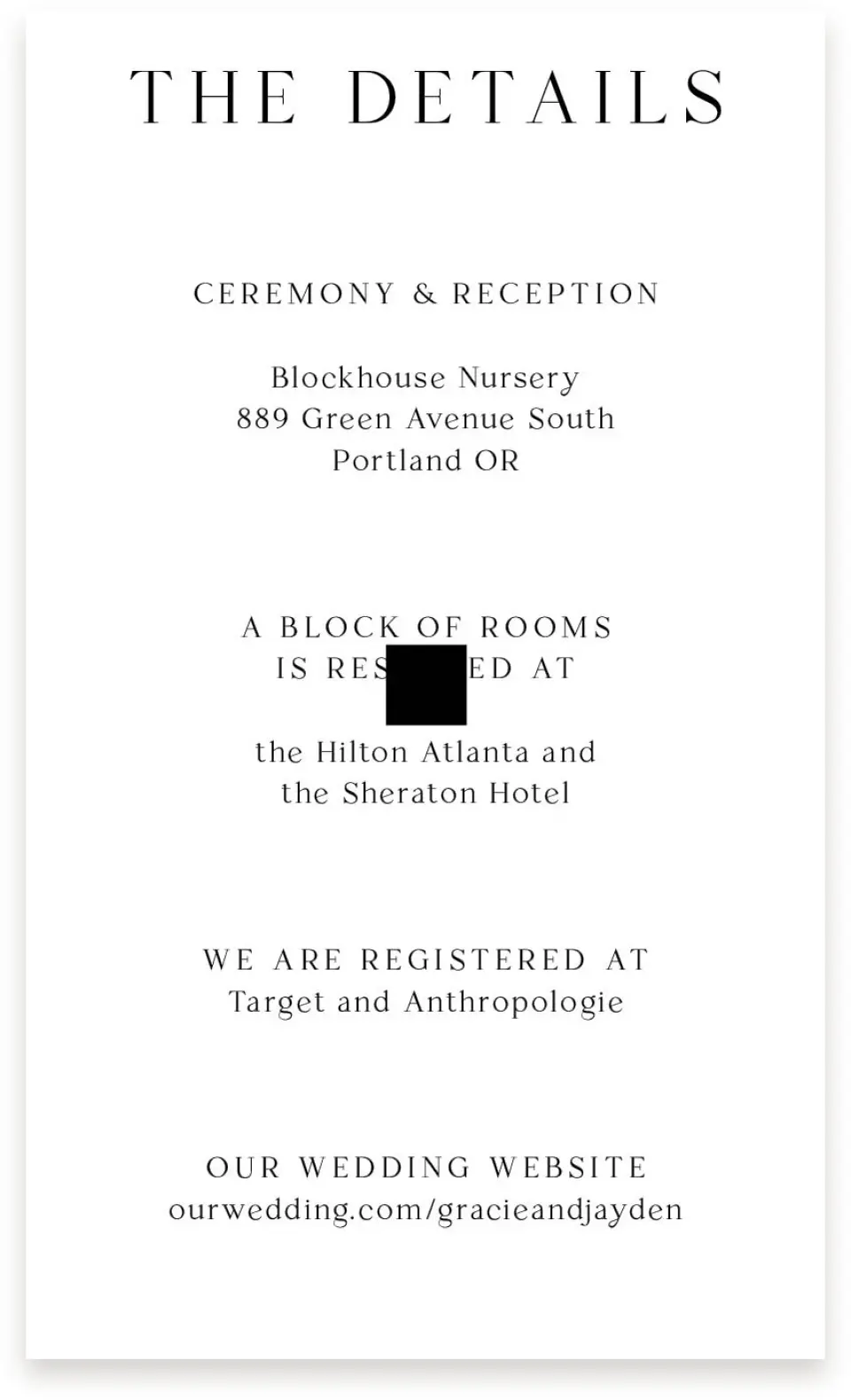 This is a  4" x 6.75" Enclosure Cards (Pocket Invitation) called Dramatic Date printed in full color on Premium Smooth paper