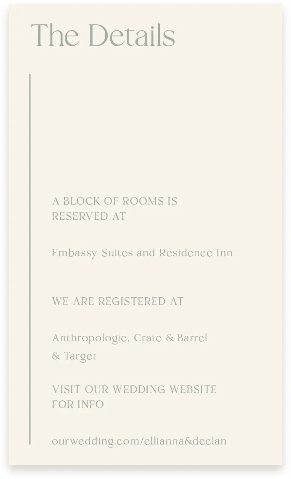 This is a  4" x 6.75" Enclosure Cards (Pocket Invitation) called Elegant Lines printed in full color on Premium Smooth paper