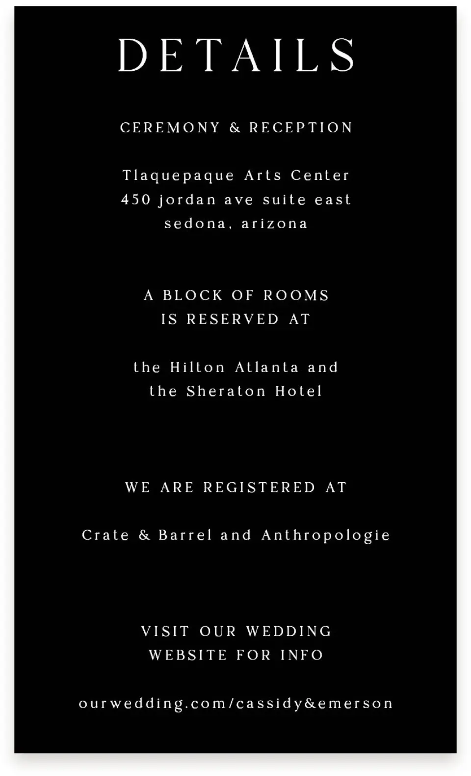 This is a  4" x 6.75" Enclosure Cards (Pocket Invitation) called Devoted Delight printed in full color on Premium Smooth paper