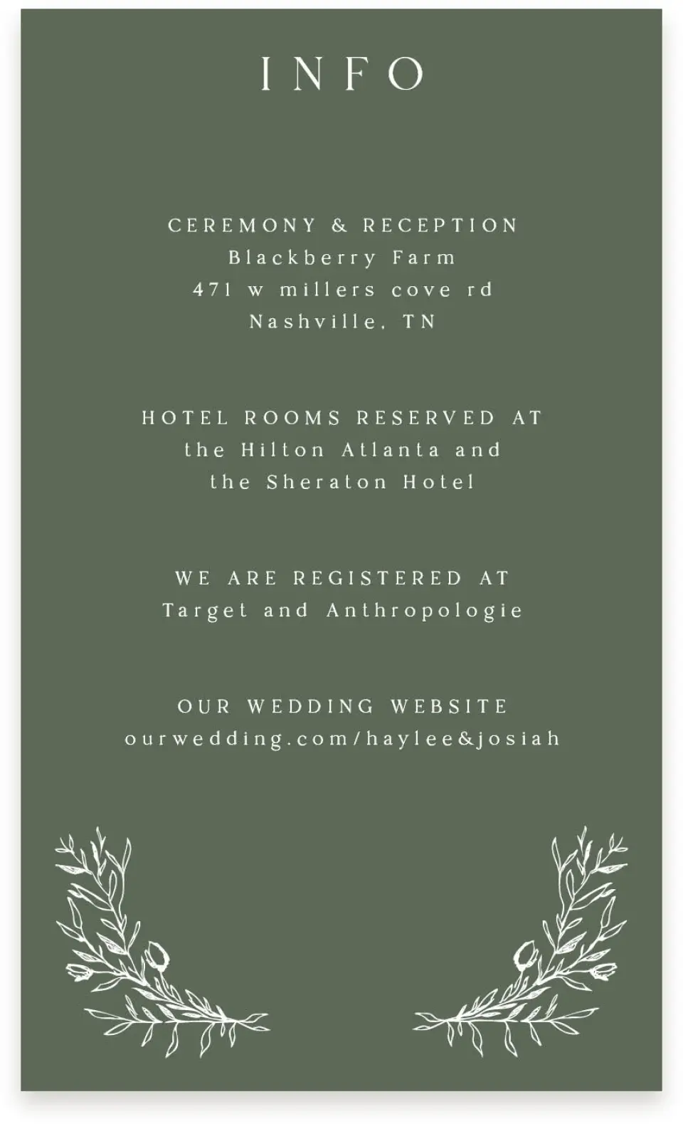 This is a  4" x 6.75" Enclosure Cards (Pocket Invitation) called Flourishing Frame printed in full color on Premium Smooth paper
