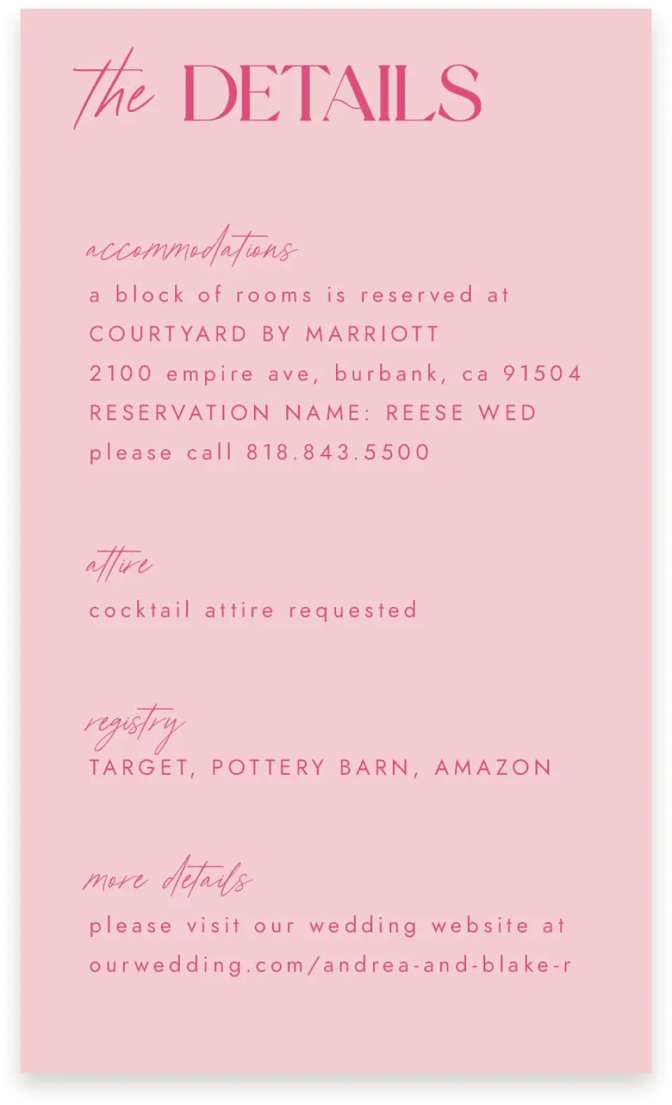 This is a  4" x 6.75" Enclosure Cards (Pocket Invitation) called The Andrea printed in full color on Premium Smooth paper
