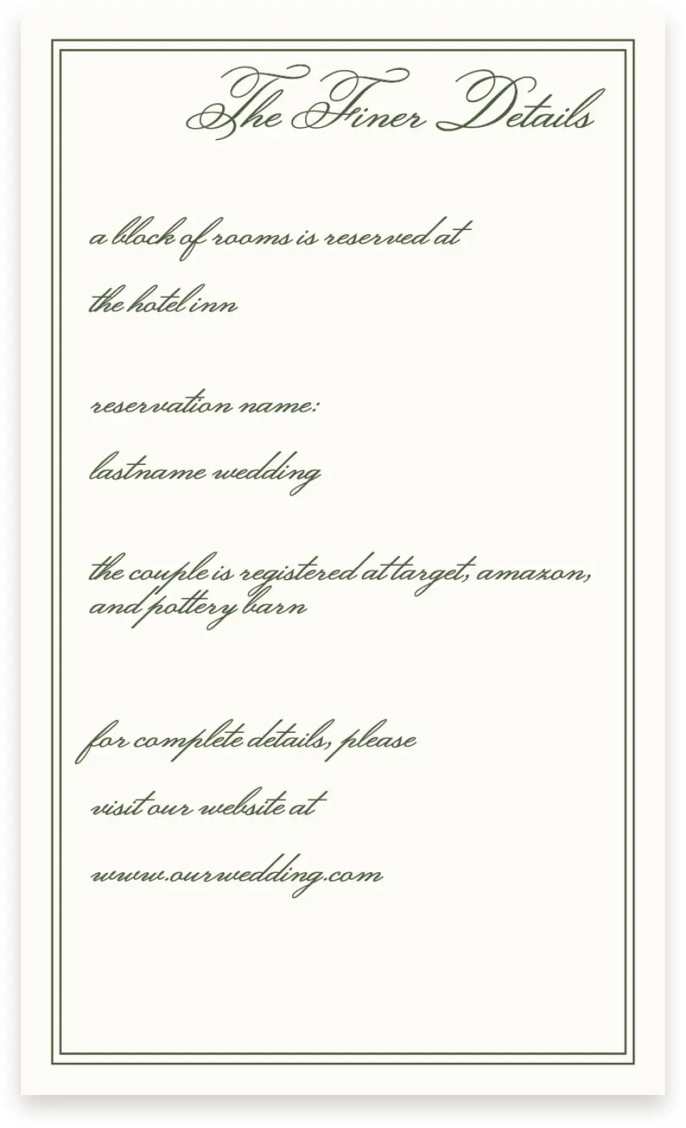 This is a  4" x 6.75" Enclosure Cards (Pocket Invitation) called Aloha Amore printed in full color on Premium Smooth paper