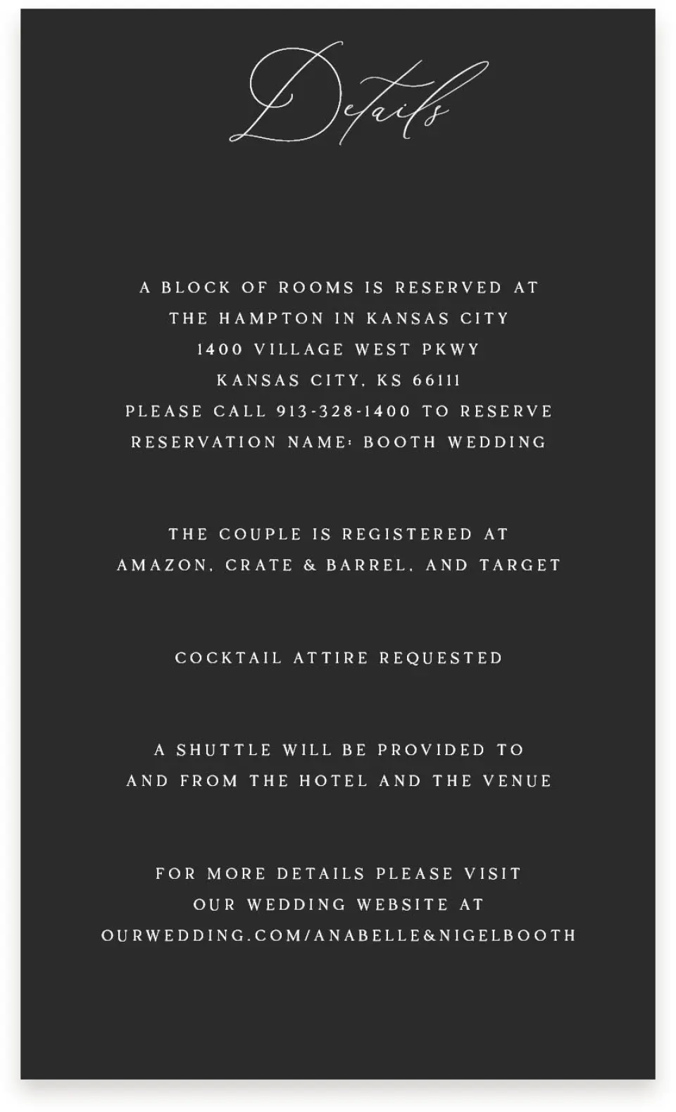This is a  4" x 6.75" Enclosure Cards (Pocket Invitation) called The Anabelle printed in full color with Silver foil on Luxe Satin (coated) paper