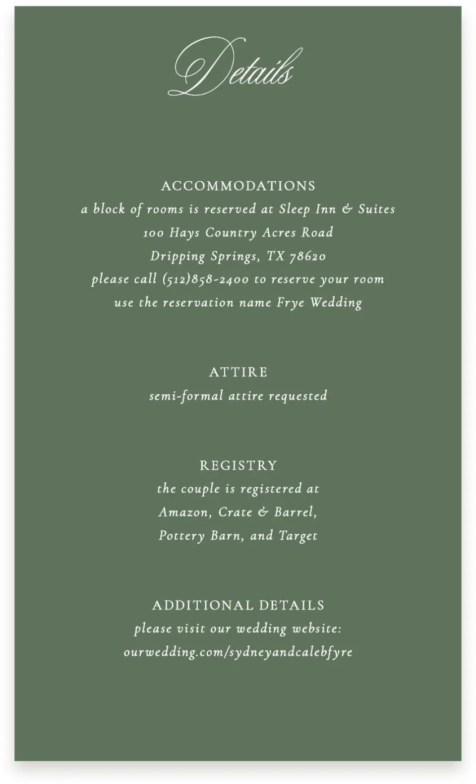 This is a  4" x 6.75" Enclosure Cards (Pocket Invitation) called Elegant Frame printed in full color on Premium Smooth paper
