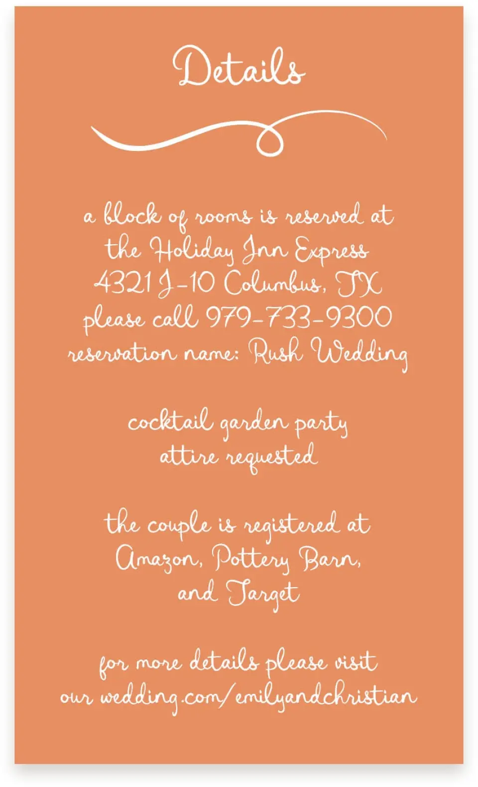 This is a  4" x 6.75" Enclosure Cards (Pocket Invitation) called Wedding Whimsy printed in full color on Premium Smooth paper