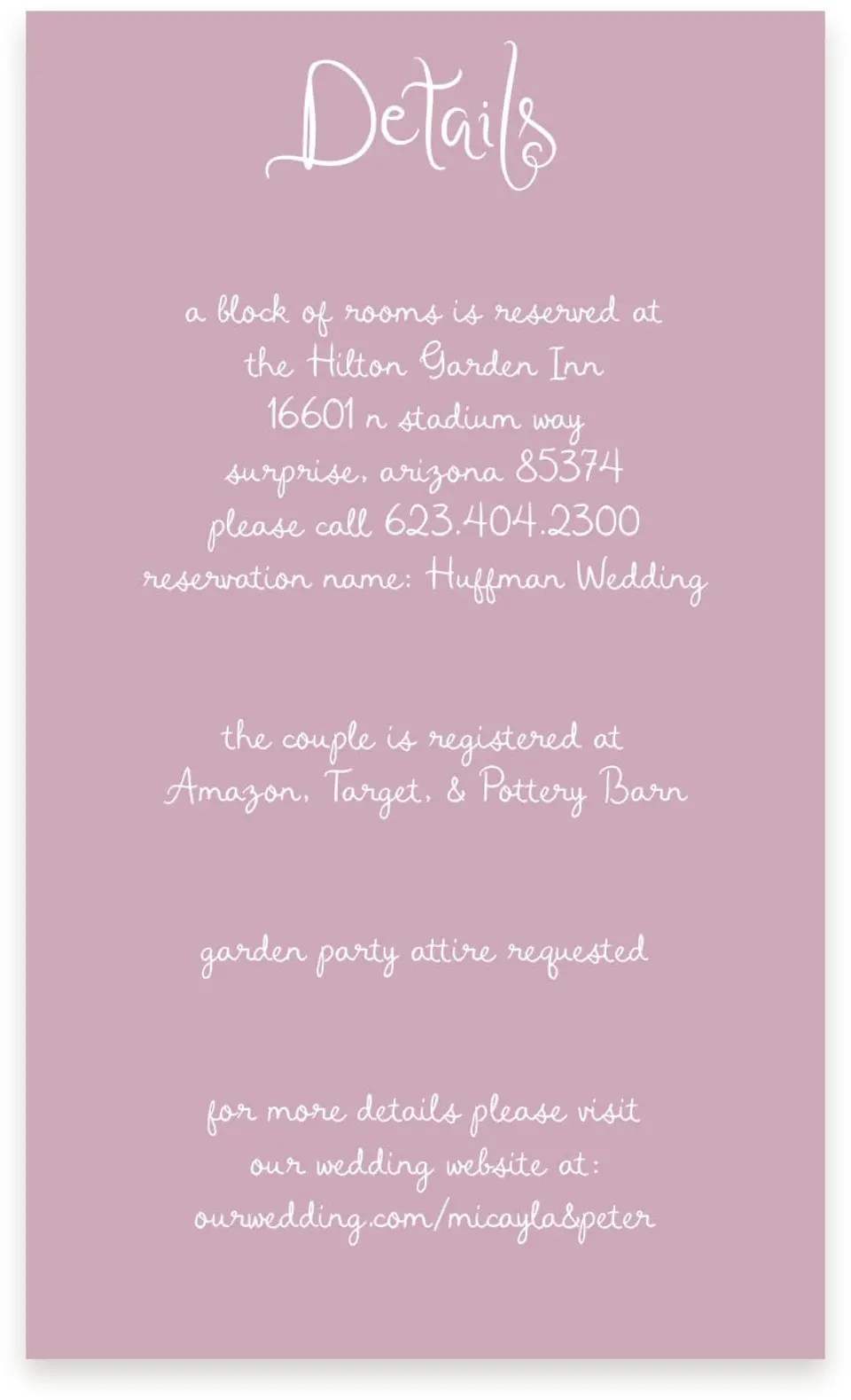 This is a  4" x 6.75" Enclosure Cards (Pocket Invitation) called The Micayla printed in full color on Premium Smooth paper