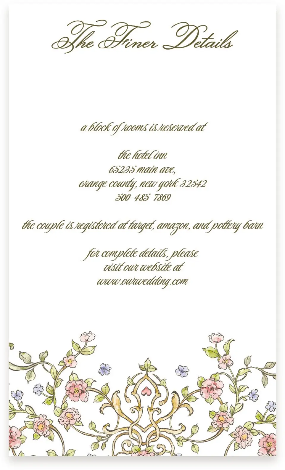This is a  4" x 6.75" Enclosure Cards (Pocket Invitation) called Ever After printed in full color on Premium Smooth paper