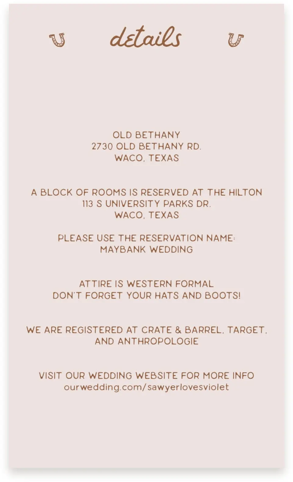 This is a  4" x 6.75" Enclosure Cards (Pocket Invitation) called Western Whimsy printed in full color on Premium Smooth paper