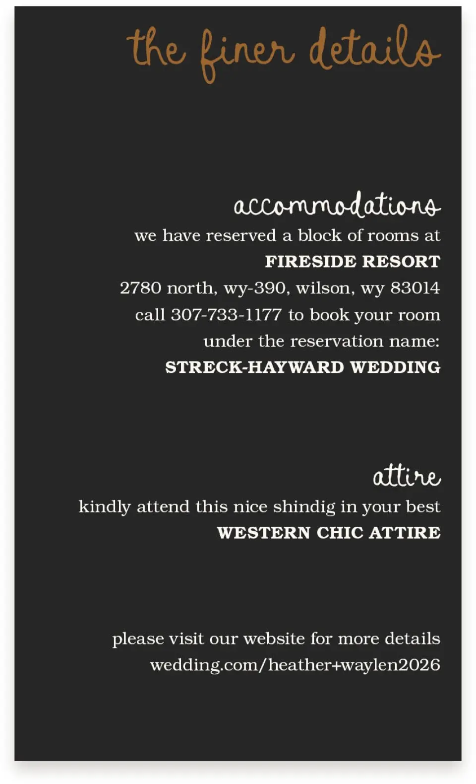 This is a  4" x 6.75" Enclosure Cards (Pocket Invitation) called Head Over Boots printed in full color on Premium Smooth paper
