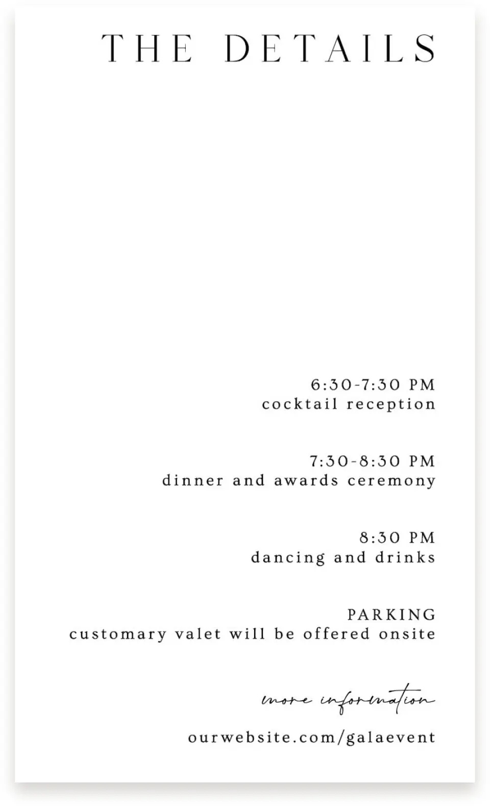 This is a  4" x 6.75" Enclosure Cards (Pocket Invitation) called Starlight Gala printed in full color on Premium Smooth paper