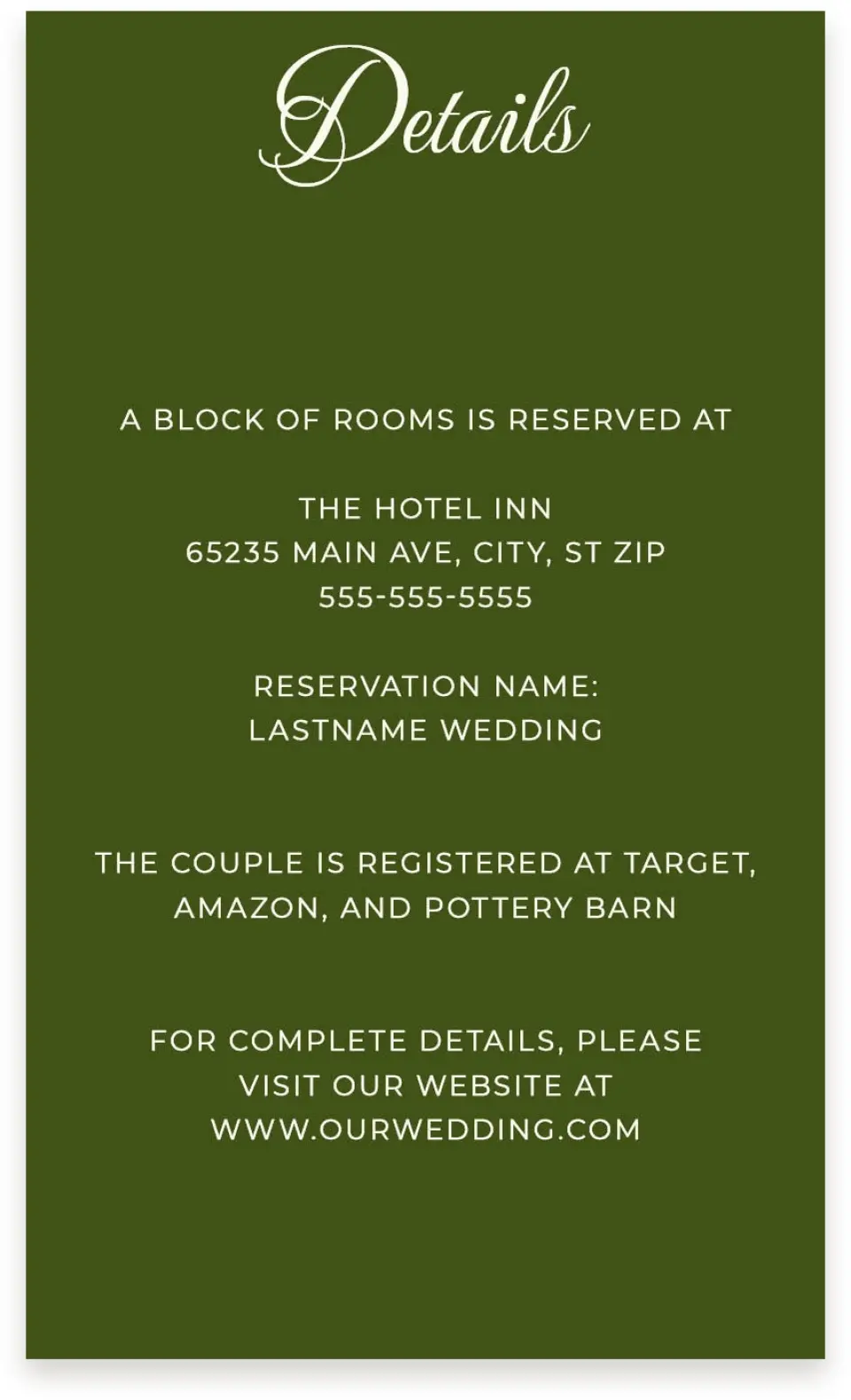 This is a  4" x 6.75" Enclosure Cards (Pocket Invitation) called Grand Party printed in full color on Premium Smooth paper