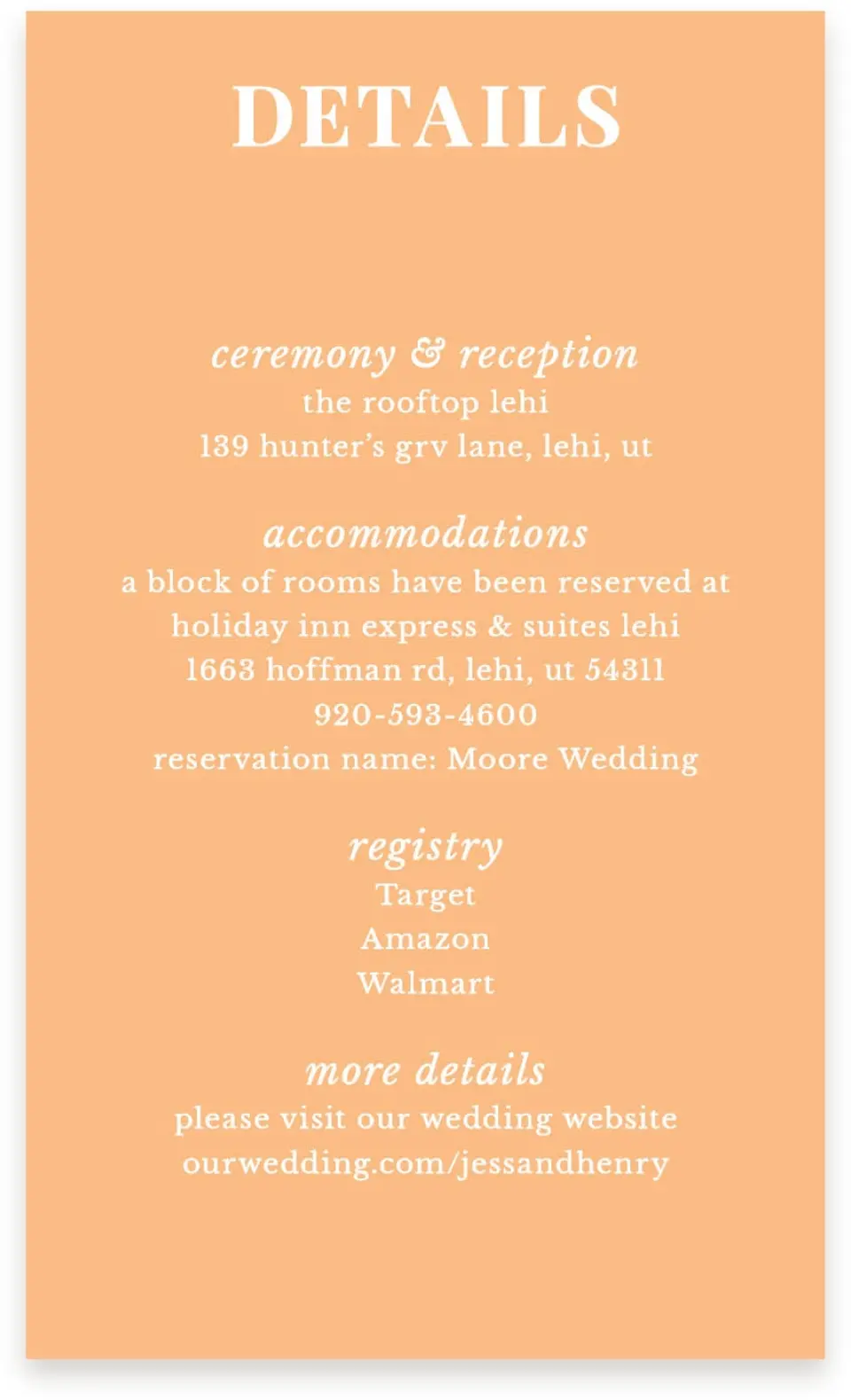 This is a  4" x 6.75" Enclosure Cards (Pocket Invitation) called The Jess printed in full color on Premium Smooth paper