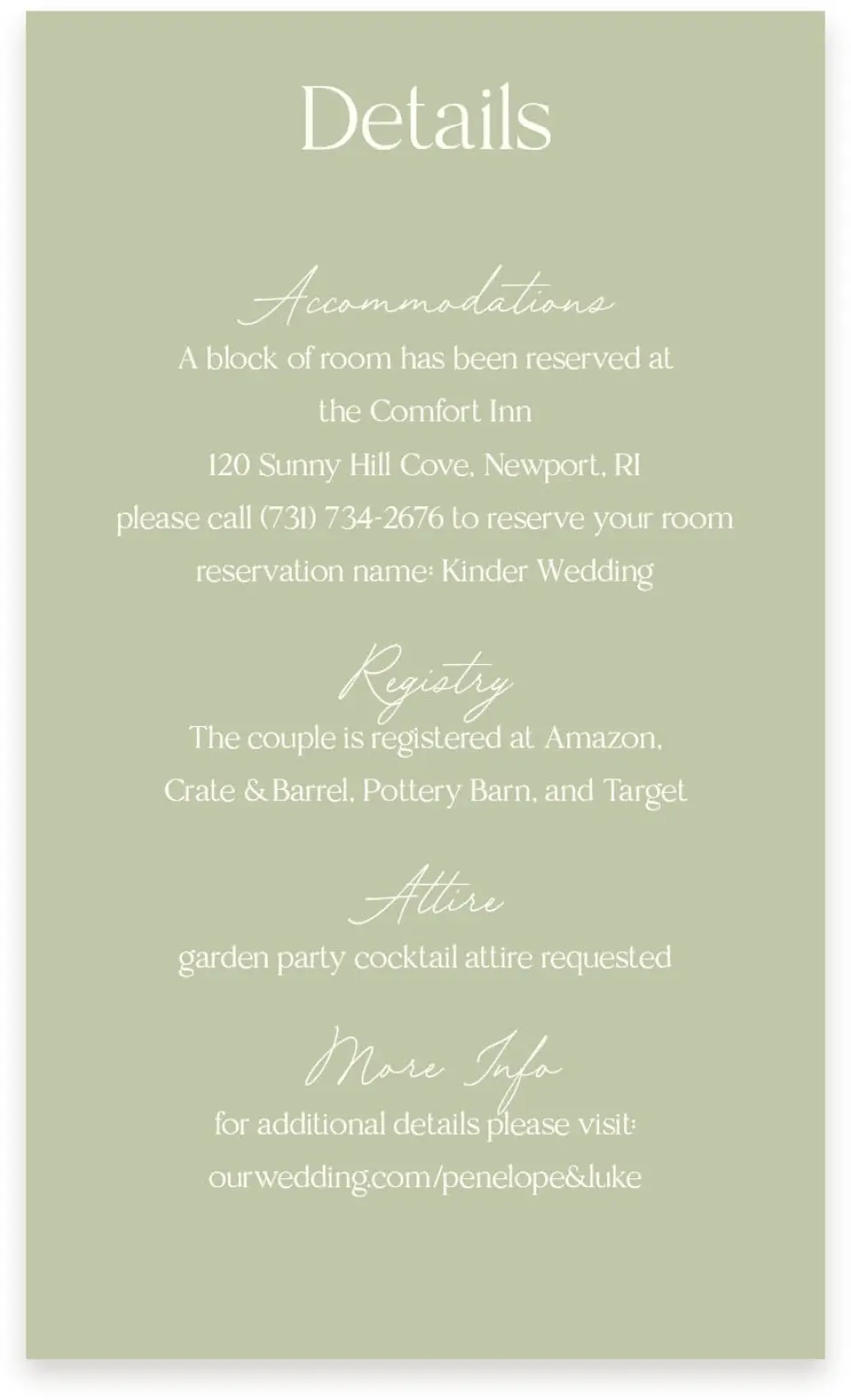 This is a  4" x 6.75" Enclosure Cards (Pocket Invitation) called The Penelope printed in full color on Premium Smooth paper