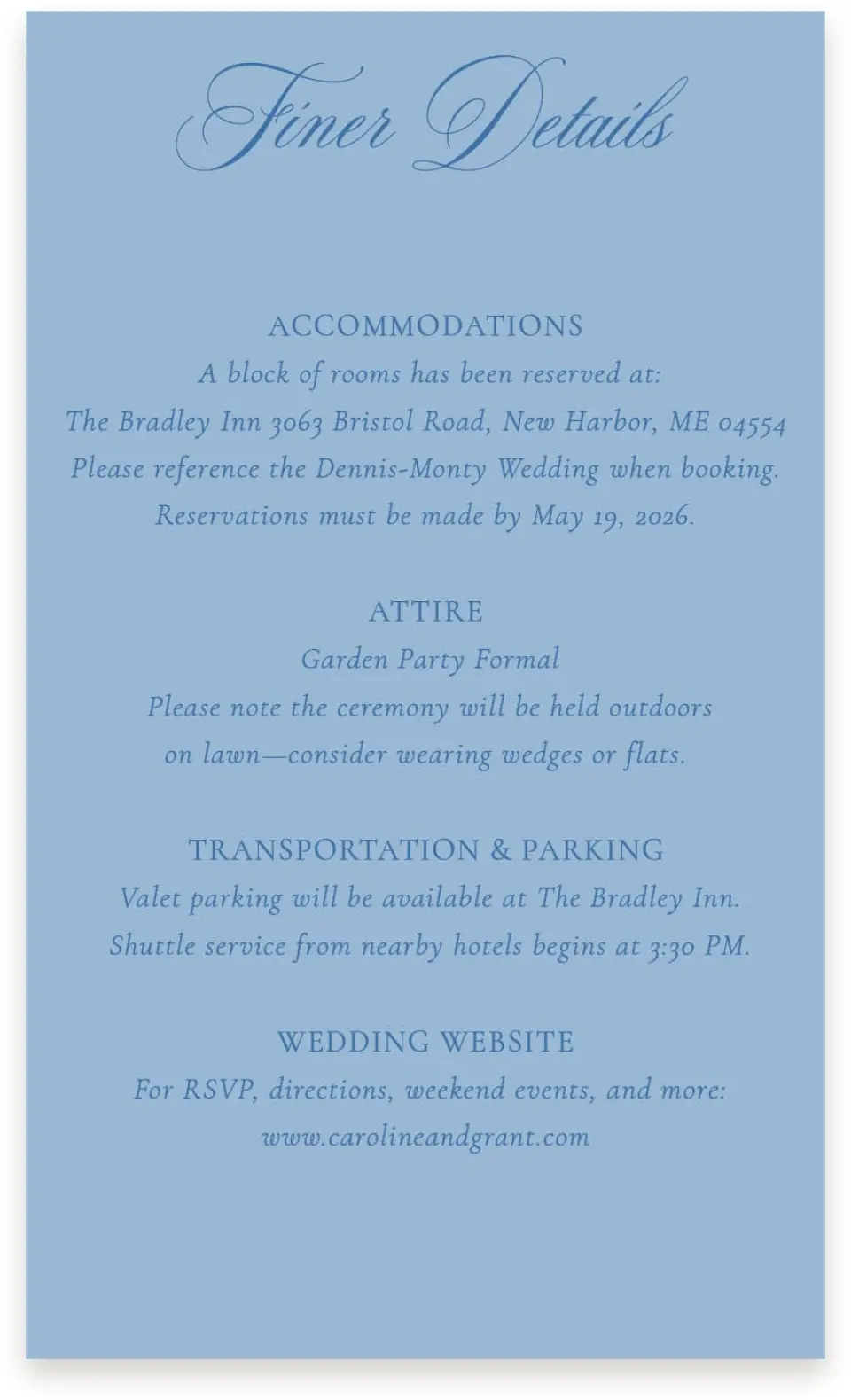 This is a  4" x 6.75" Enclosure Cards (Pocket Invitation) called Bradley printed in full color on Premium Smooth paper