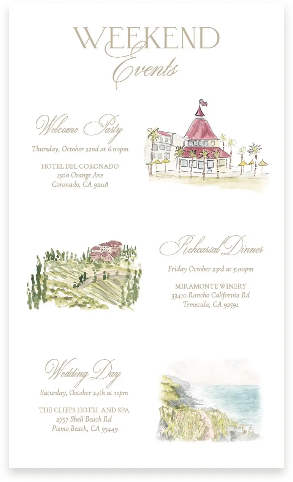 This is a  4" x 6.75" Enclosure Cards (Pocket Invitation) called Kensington printed in full color with Gold foil on Luxe Satin (coated) paper