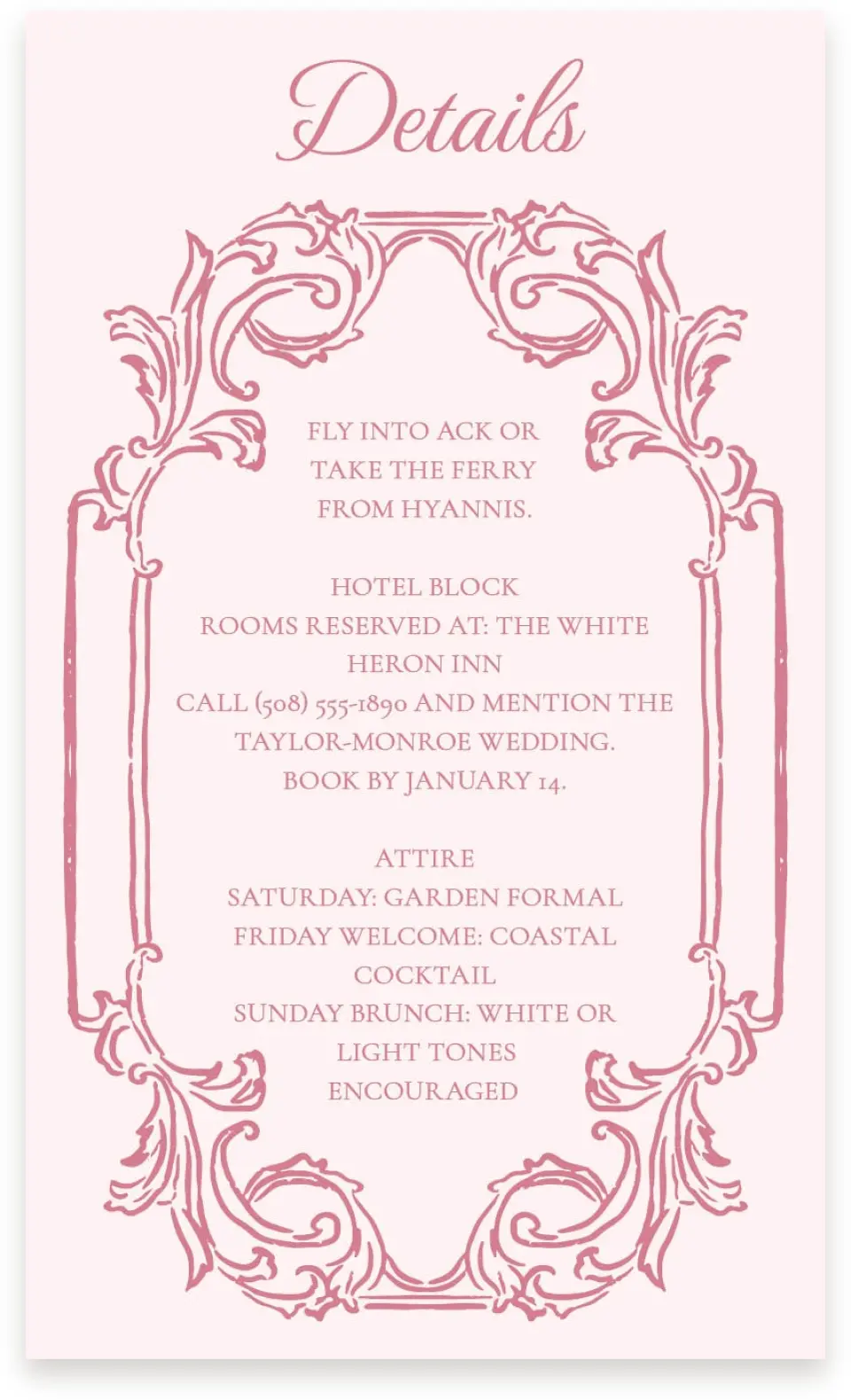This is a  4" x 6.75" Enclosure Cards (Pocket Invitation) called Nantucket printed in full color on Premium Smooth paper