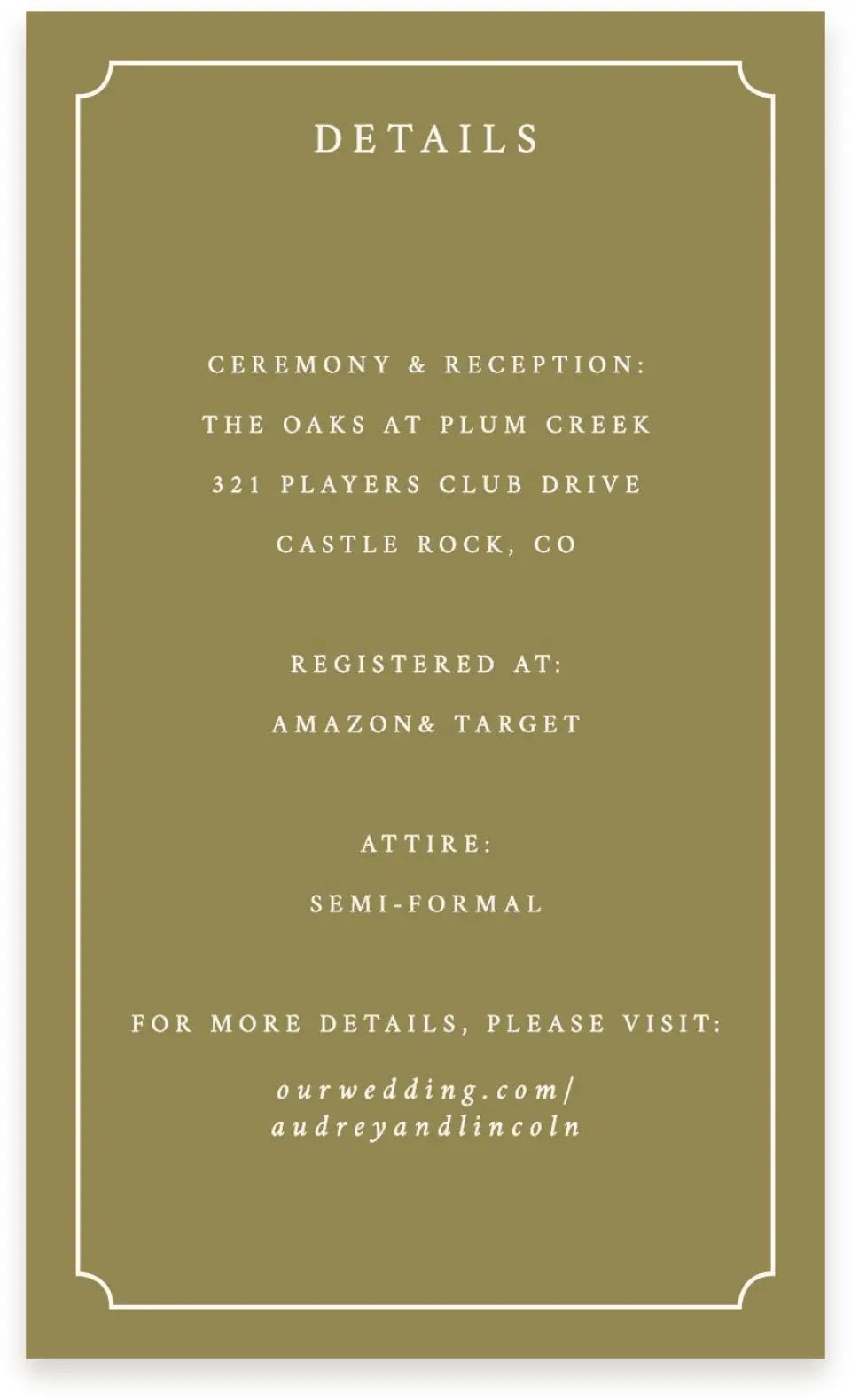 This is a  4" x 6.75" Enclosure Cards (Pocket Invitation) called Autumn Vow printed in full color on Premium Smooth paper