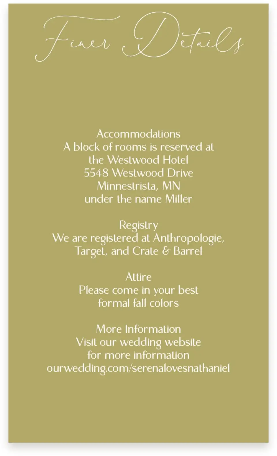 This is a  4" x 6.75" Enclosure Cards (Pocket Invitation) called Fall Florals printed in full color on Premium Smooth paper