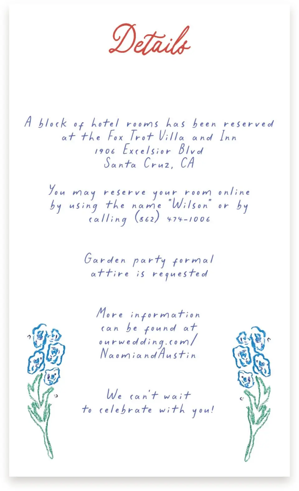 This is a  4" x 6.75" Enclosure Cards (Pocket Invitation) called Whimsy Love printed in full color on Premium Smooth paper