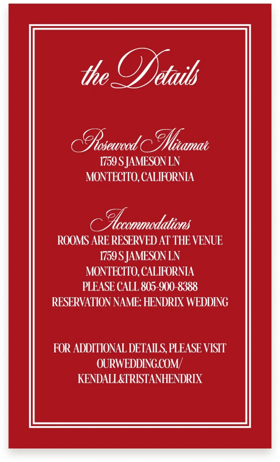 This is a  4" x 6.75" Enclosure Cards (Pocket Invitation) called Montecito printed in full color on Premium Smooth paper